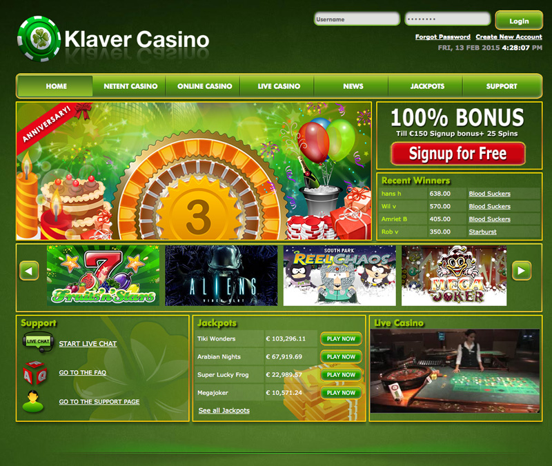 Klaver casino screenshot